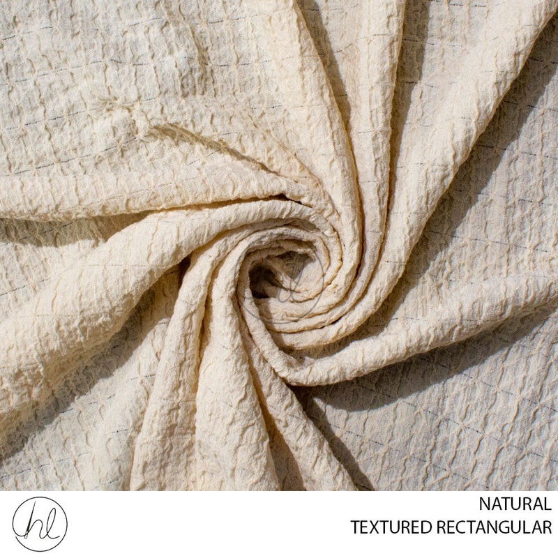 TEXTURED RECTANGULAR 51 PER M NATURAL 150CM WIDE