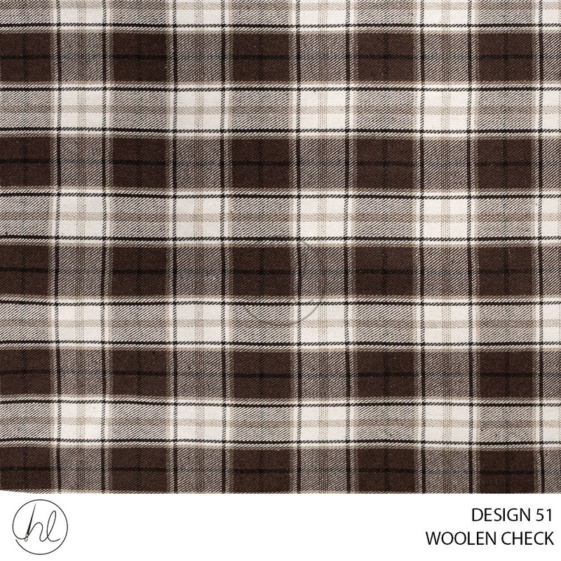 WOOLEN CHECK NORWAY 51 CHOCOLATE 150CM PER M
