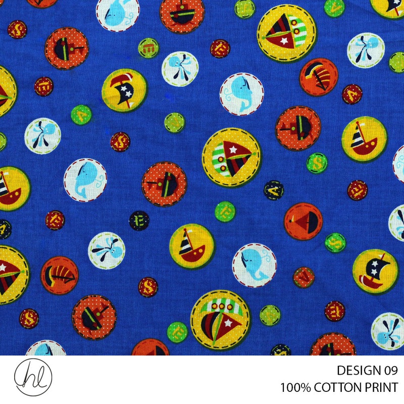 100% COTTON PRINT DESIGN 09 150CM WIDE PER M