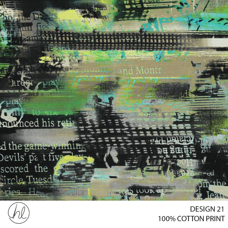 100% COTTON PRINT DESIGN 21 150CM WIDE PER M