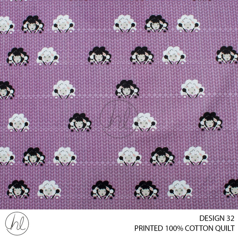 100% COTTON QUILT PER M 781 DESIGN 32 LILAC 110CM WIDE