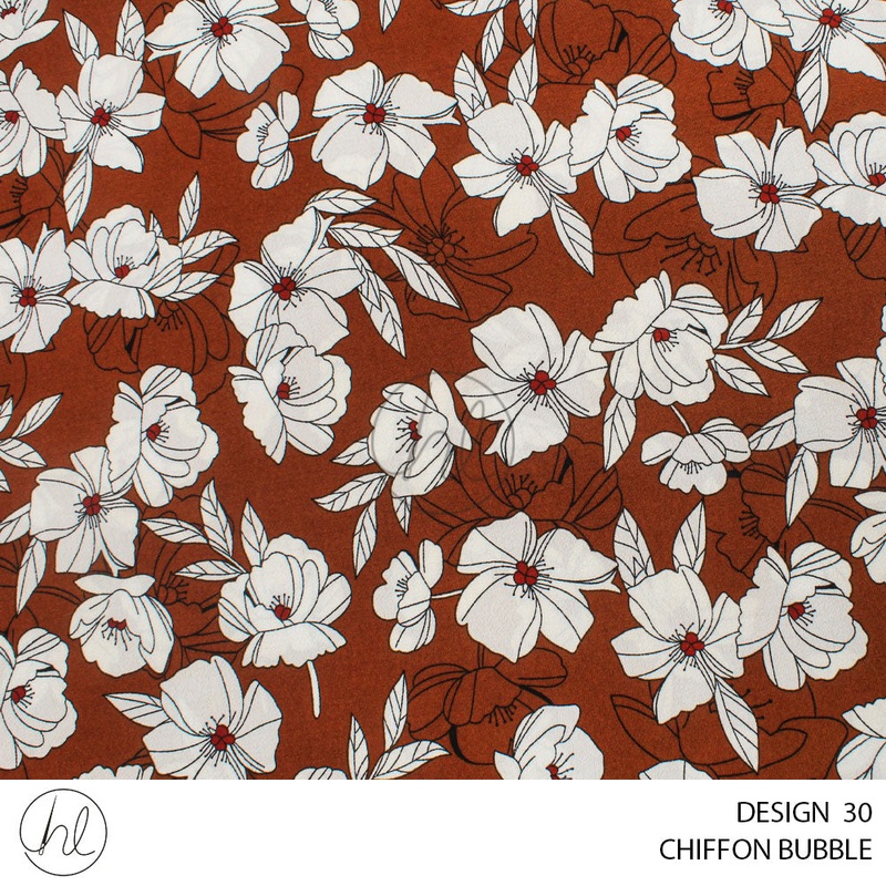 BUBBLE CHIFFON 51 PER M DESIGN 30 BROWN 150CM WIDE