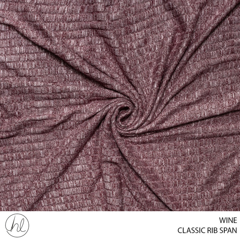 CLASSIC RIB SPAN 51 WINE 150CM PER M
