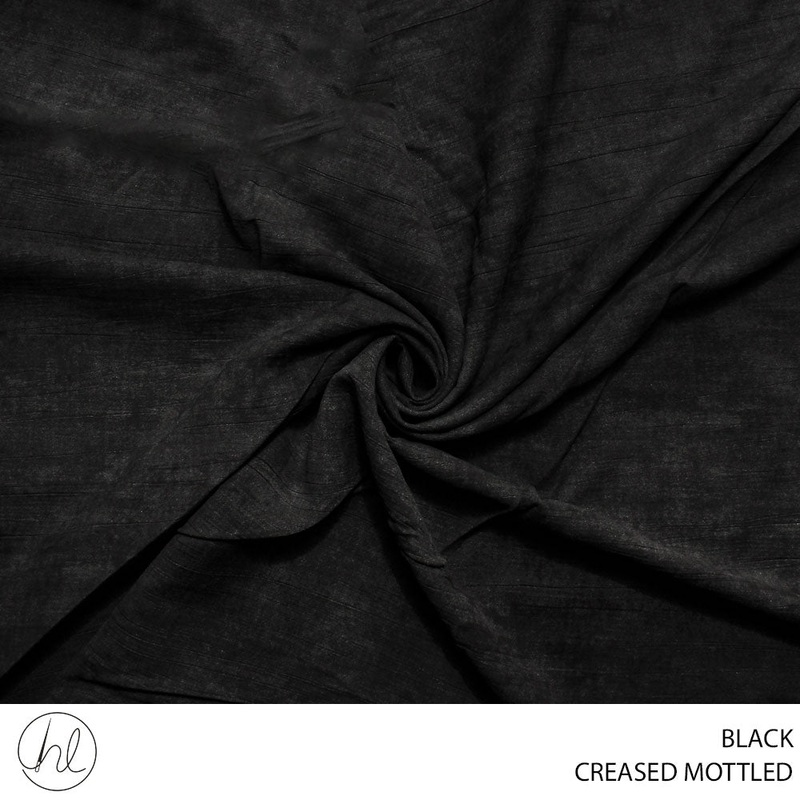 CREASED MOTTLED NR FABRIC 150CM BLACK ROLL ROLL 001