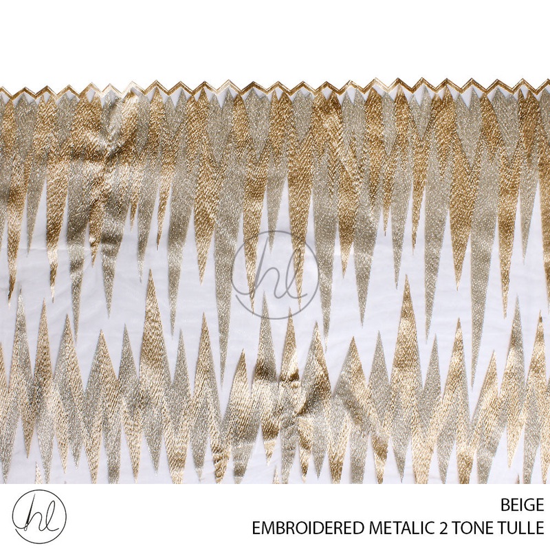 EMBROIDERED METALIC 2 TONE METALIC 56 BEIGE130CM PER M