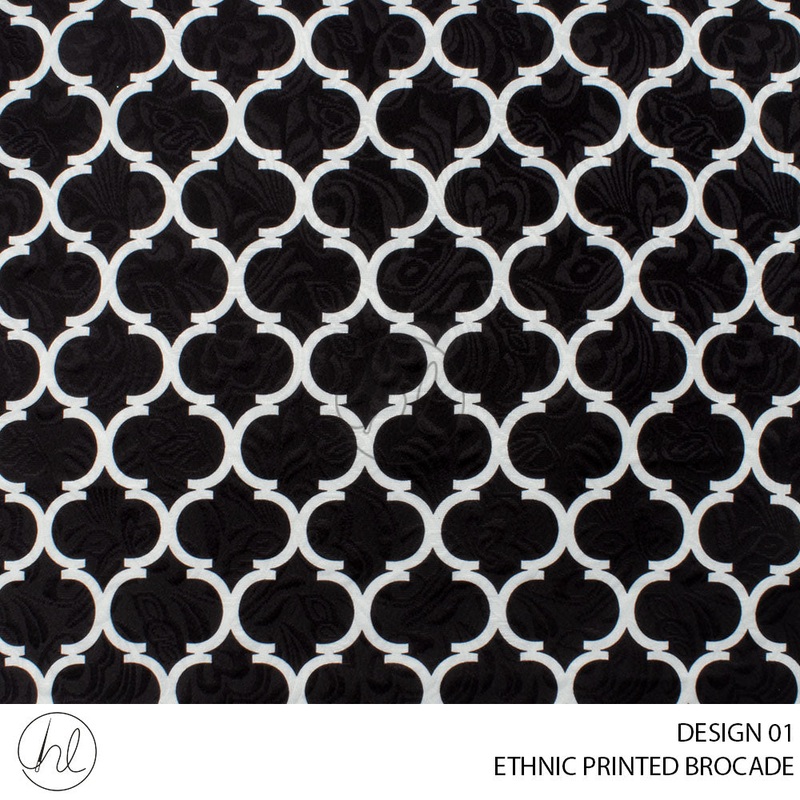 ETHNIC PRINTED BROCADE 55 BLACK 150CM PER M