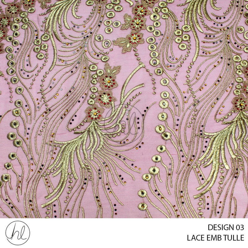 LACE EMB TULLE 477 PER M DESIGN 03 PINK COLLECTION 05
