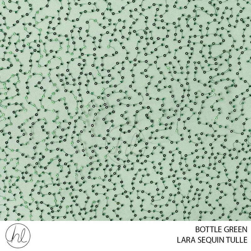 LARA SEQUIN TULLE 781 BOTTLE GREEN 130CM PER M