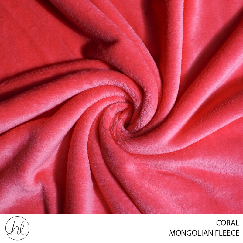 PLAIN MONGOLIAN FLEECE 51 CORAL 150CM PER M
