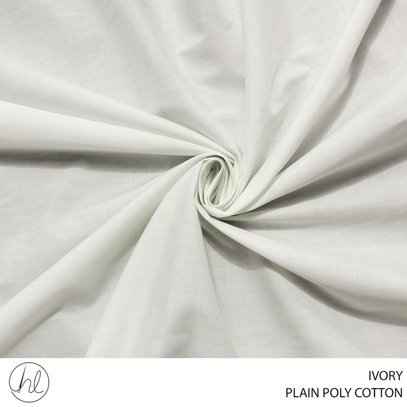 PLAIN POLY COTTON FABRIC 112CM IVORY