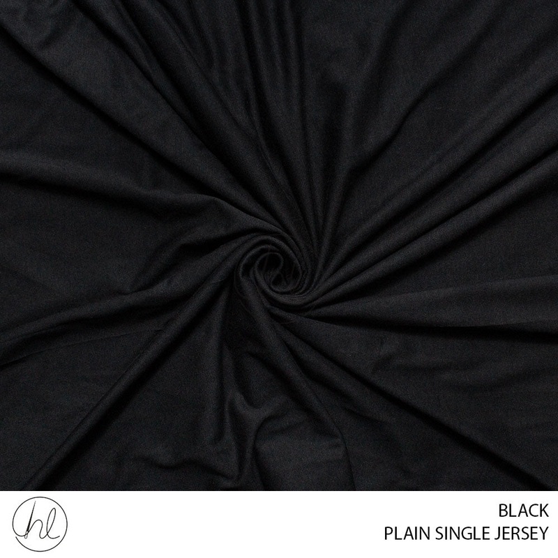 Plain Single Jersey 932 Black 150cm Per m