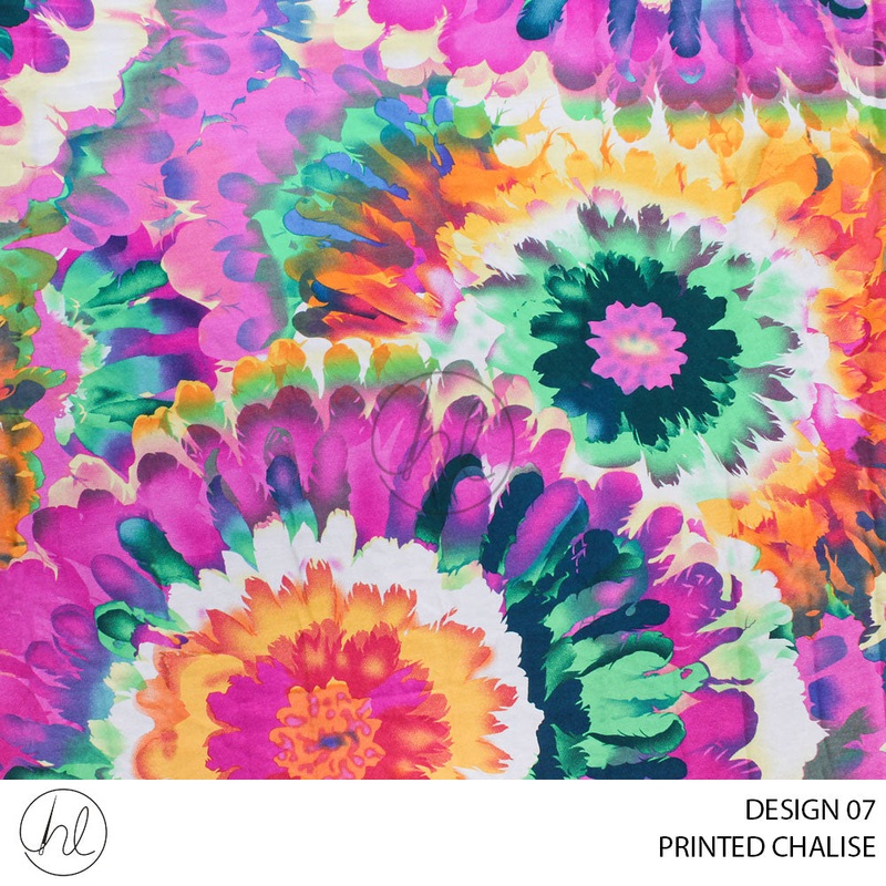 PRINTED CHALISE 55 PINK 150CM PER M