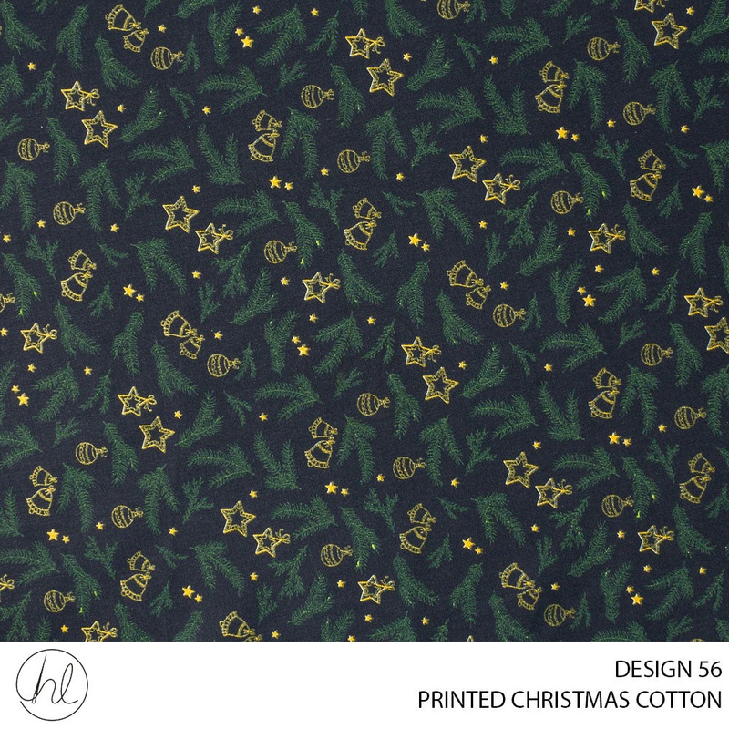 PRINTED CHRISTMAS COTTON DESIGN 120 51 NAVY 145CM PER M