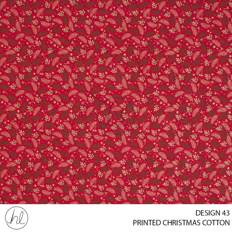 PRINTED CHRISTMAS COTTON DESIGN 142 51 RED 145CM PER M