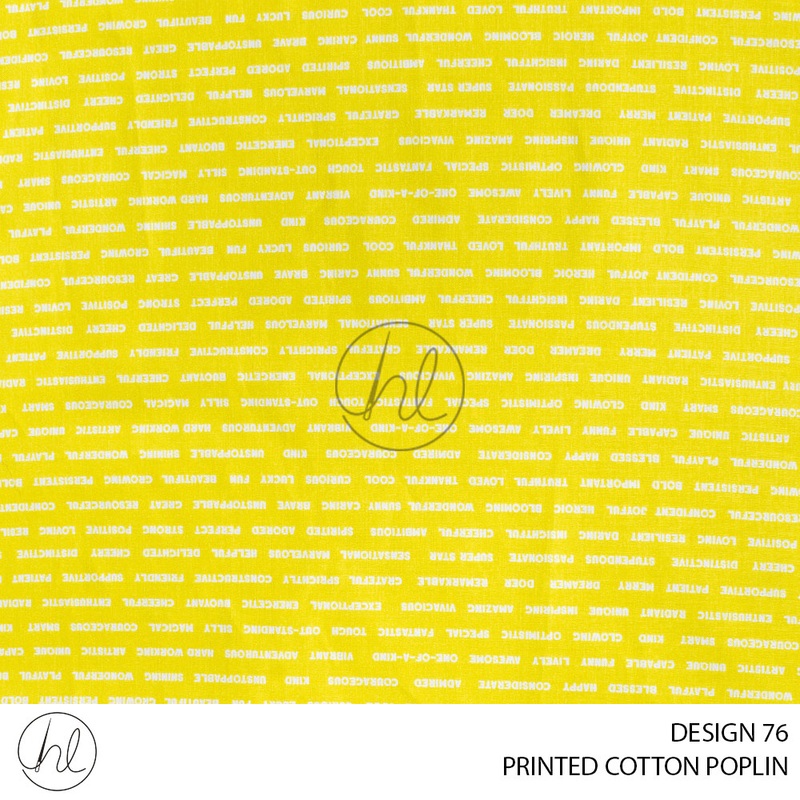 PRINTED COTTON POPLIN 781 YELLOW 115CM PER M