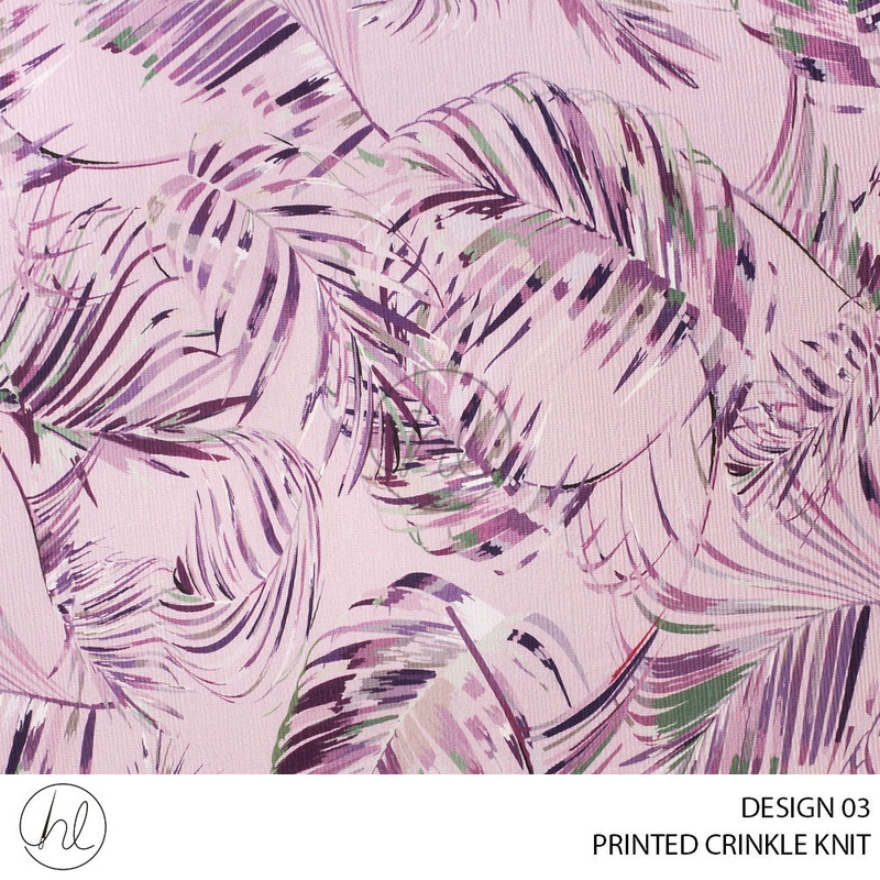 PRINTED CRINKLE KNIT 53 PURPLE 150CM PER M
