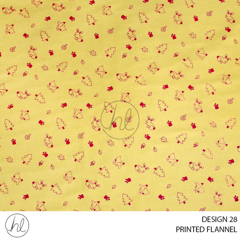 PRINTED FLANNEL 51 YELLOW 110CM PER M