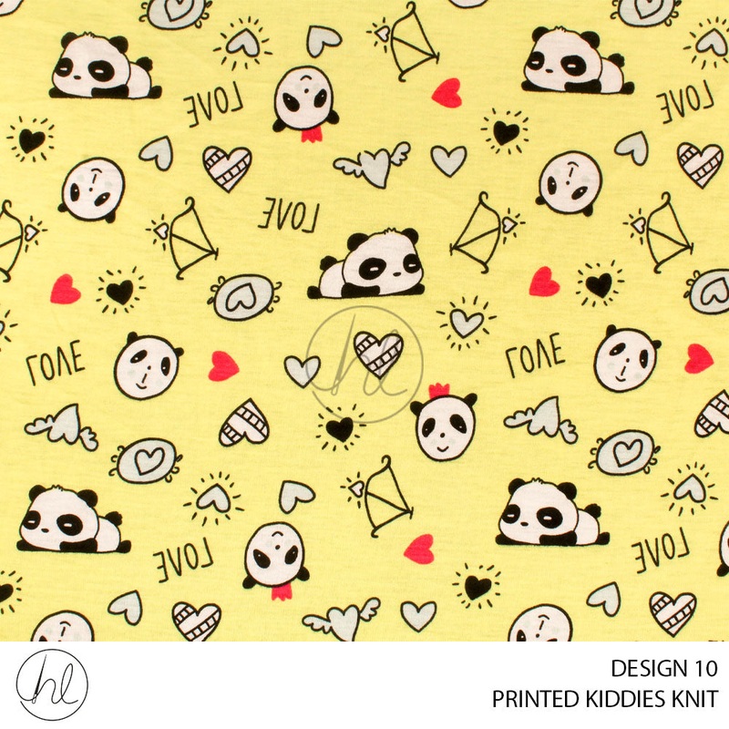 PRINTED KIDDIES KNIT PER M DESIGN 10 YELLOW 150CM WIDE