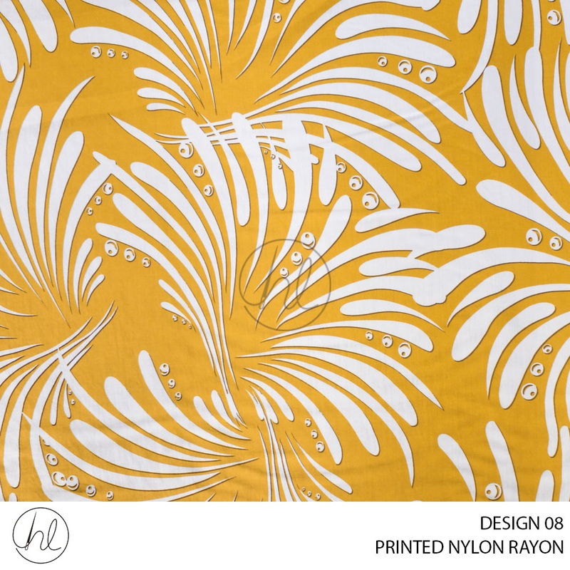 PRINTED NYLON RAYON 781 MUSTARD 150CM PER M