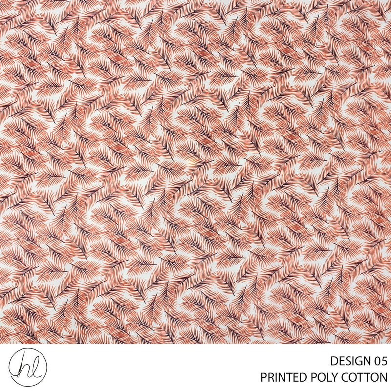 PRINTED POLY COTTON DES1 112CM SALMON ROLL ROLL 001