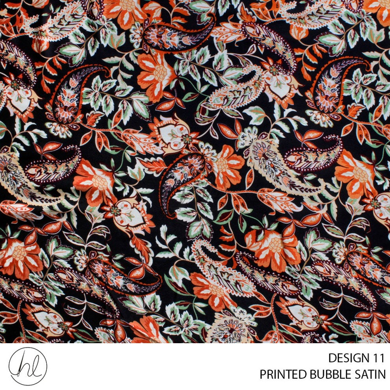 PRINTED SATIN BUBBLE 56 BLACK 150CM PER M