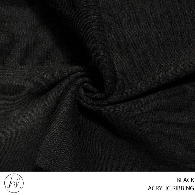 RIBBING ACRYLIC FABRIC BLACK Rol PIECE