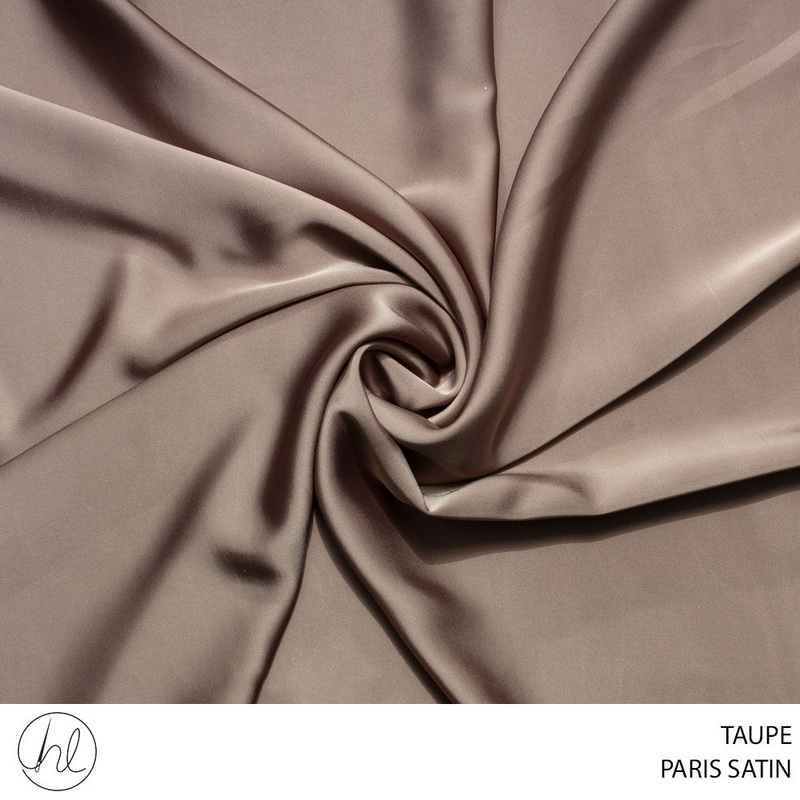 SATIN PARIS PLAIN FABRIC 150CM TAUPE ROLL ROLL 001