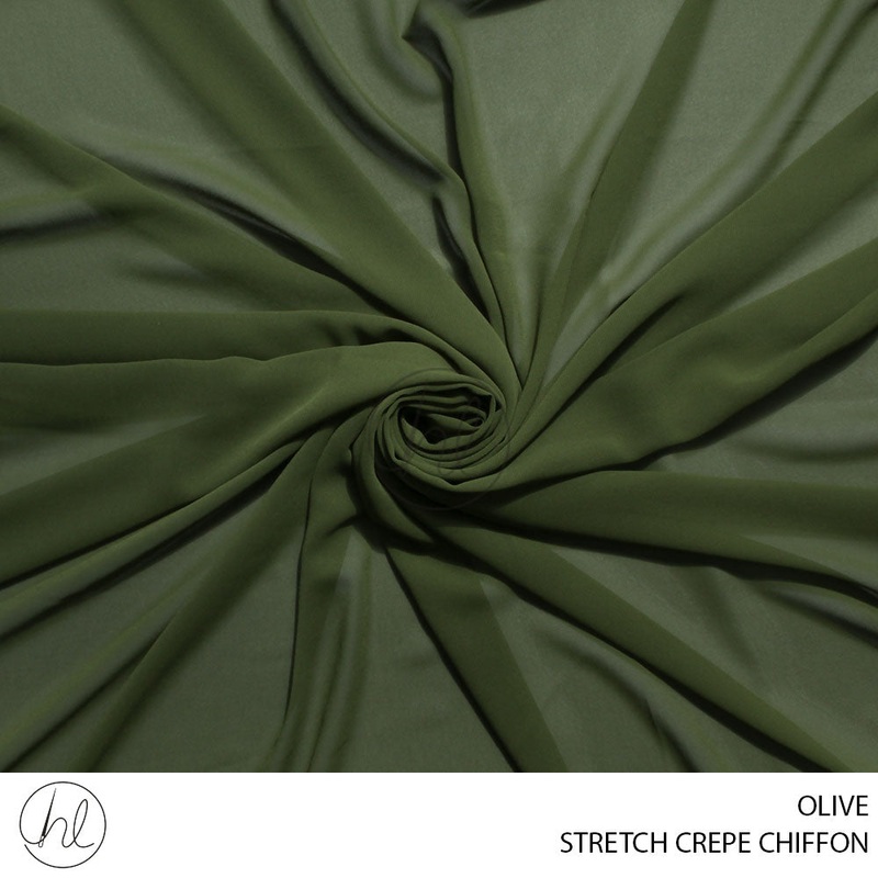 STRETCH CREPE CHIFFON 53 OLIVE 150CM PER M