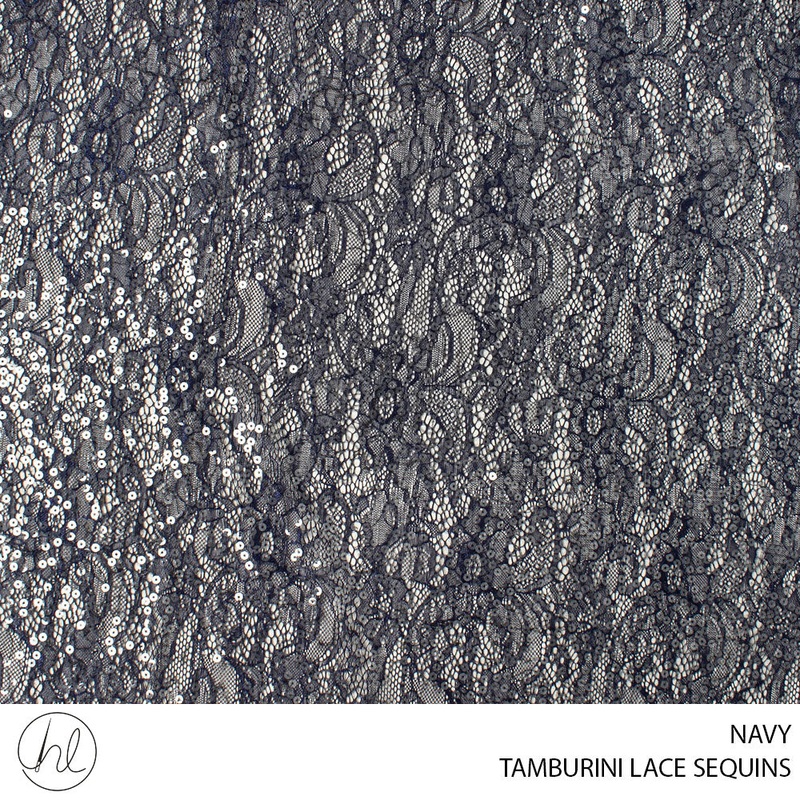 TAMBURINI LACE SEQUINS 32 NAVY 140CM PER M
