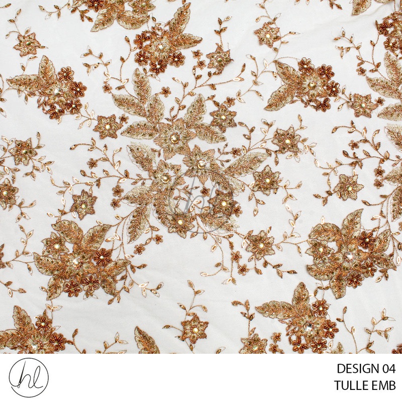 TULLE EMB 477 PER M DESIGN 04 BROWN COLLECTION 07