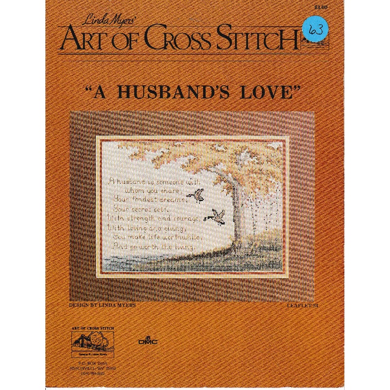 Counted Cross Stitch Pattern A Husbands Love by Linda Myers Leaflet #23