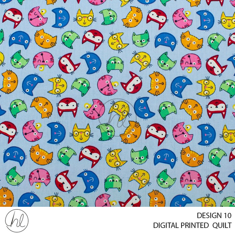 DIGITAL PRINTED QUILT PER M DESIGN 10 BLUE 110CM WIDE