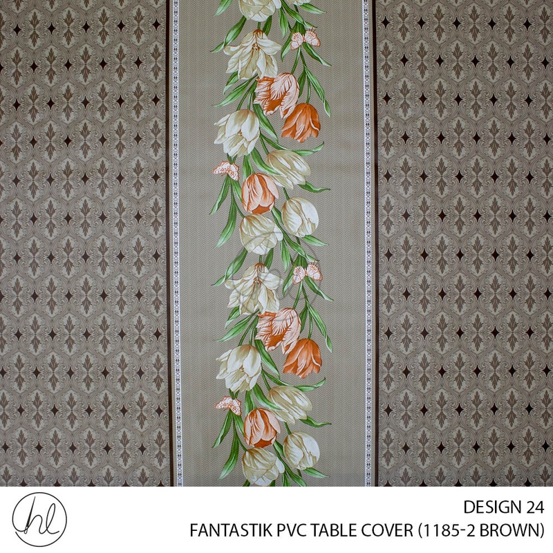 FANTASTIK PVC TABLE COVER DESIGN 24 140CM PER M BROWN