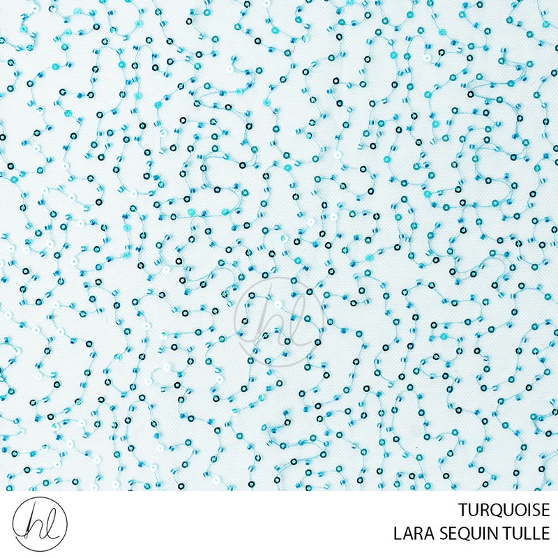 LARA SEQUIN TULLE 781 TURQUOISE 130CM PER M