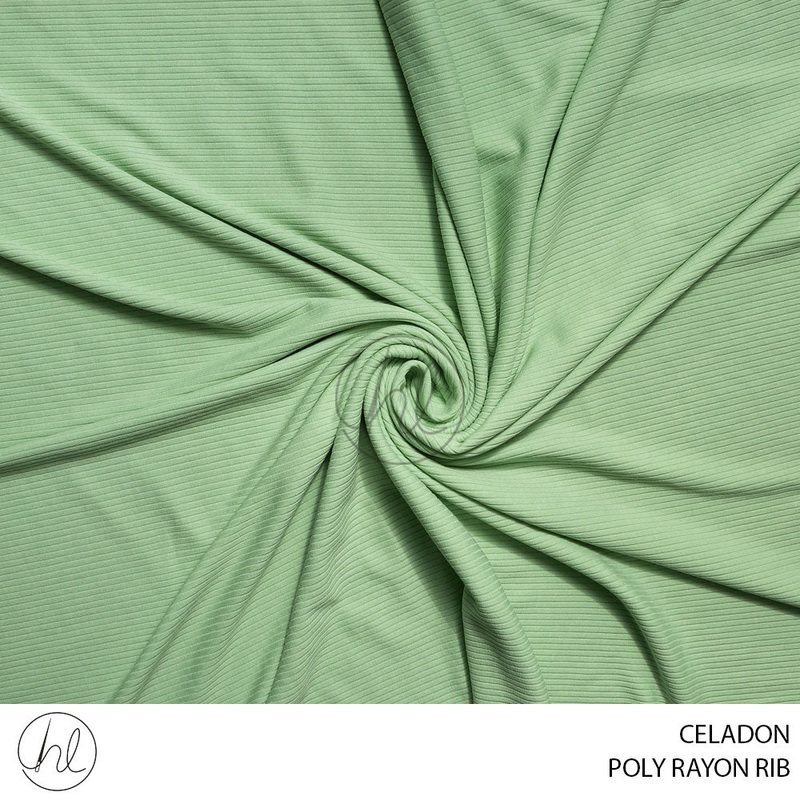 POLY RAYON RIB 51 CELADON 150CM PER M