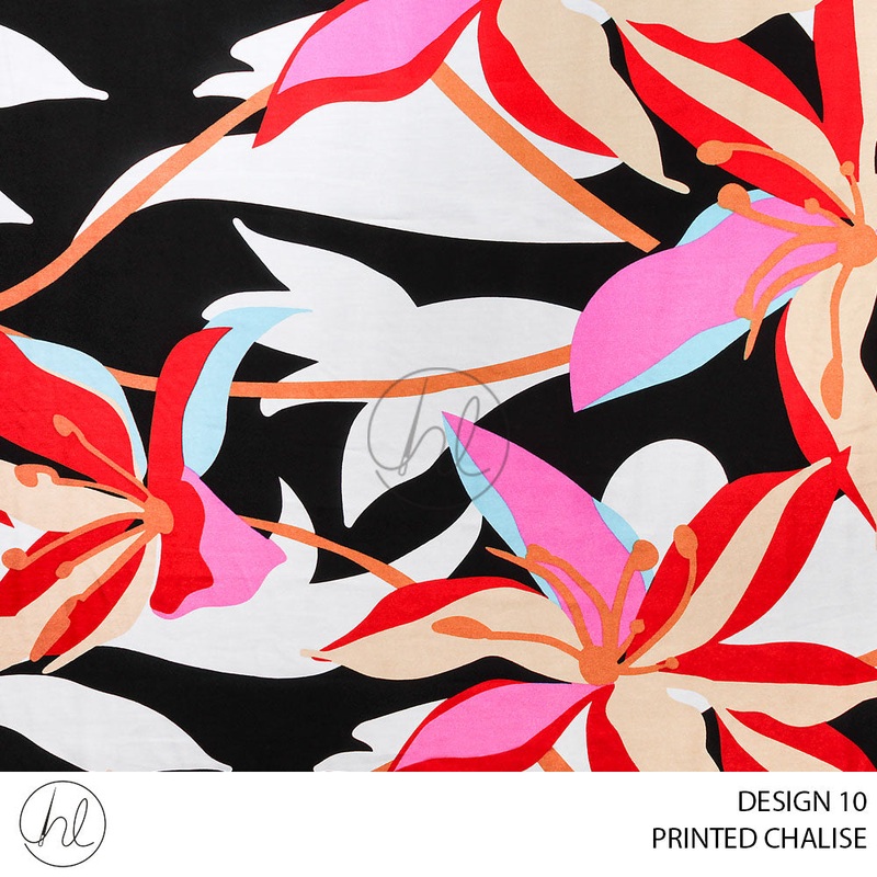 PRINTED CHALISE 55 WHITE 150CM PER M