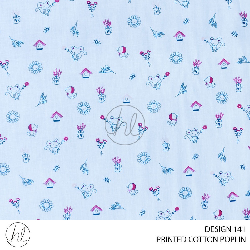 PRINTED COTTON POPLIN 51 BABY BLUE 145CM PER M