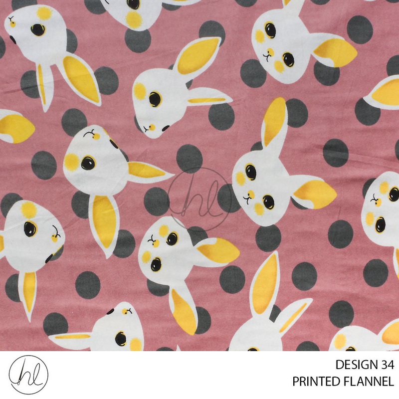 PRINTED FLANNEL 51 DUSTY PINK 110CM PER M