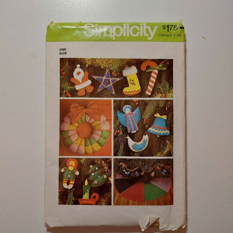 Simplicity 7736 Christmas Crafts & Ornaments Wreath Skirt Santa Angel Tree