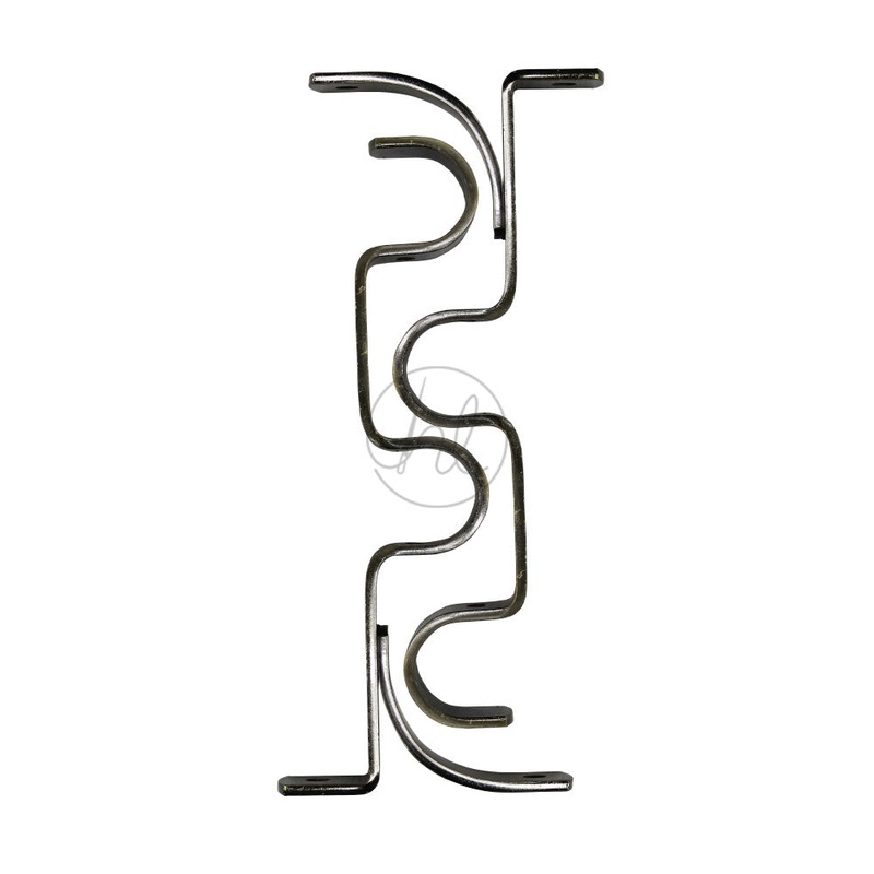 DOUBLE BRACKET ALPHA 25MM DESIGN 04 ANTIQUE BRASS