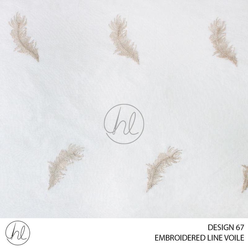 EMBROIDERED LINE VOILE DESIGN 67 WHITE/BROWN 280CM PER M