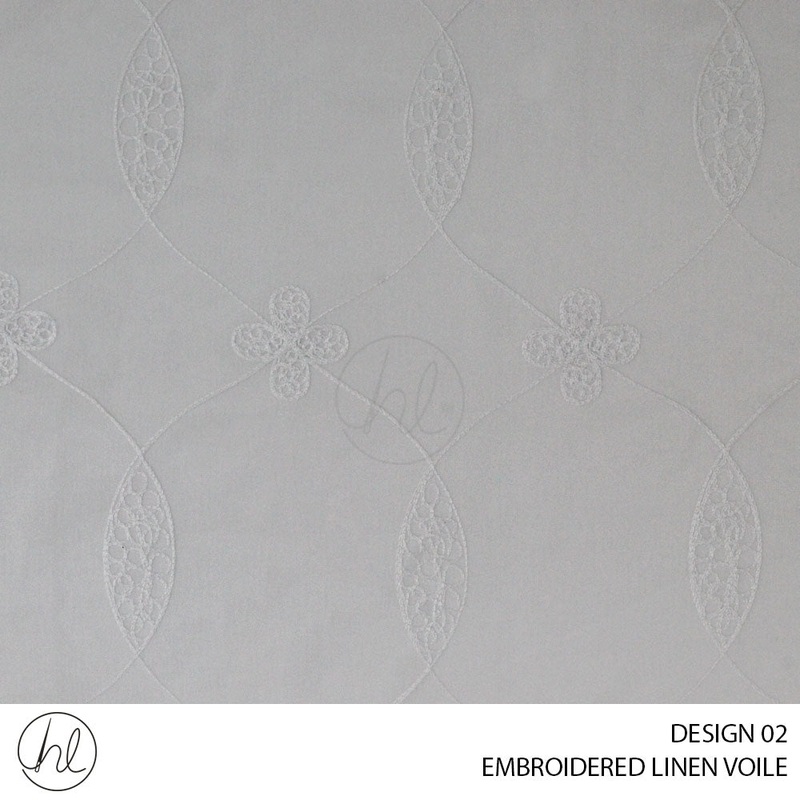 EMBROIDERED LINEN VOILE DESIGN 02 280CM WIDE PER M