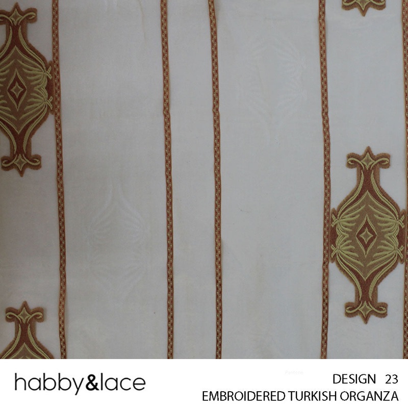 EMBROIDERED TURKISH ORGANZA DESIGN 23 280CM PER M
