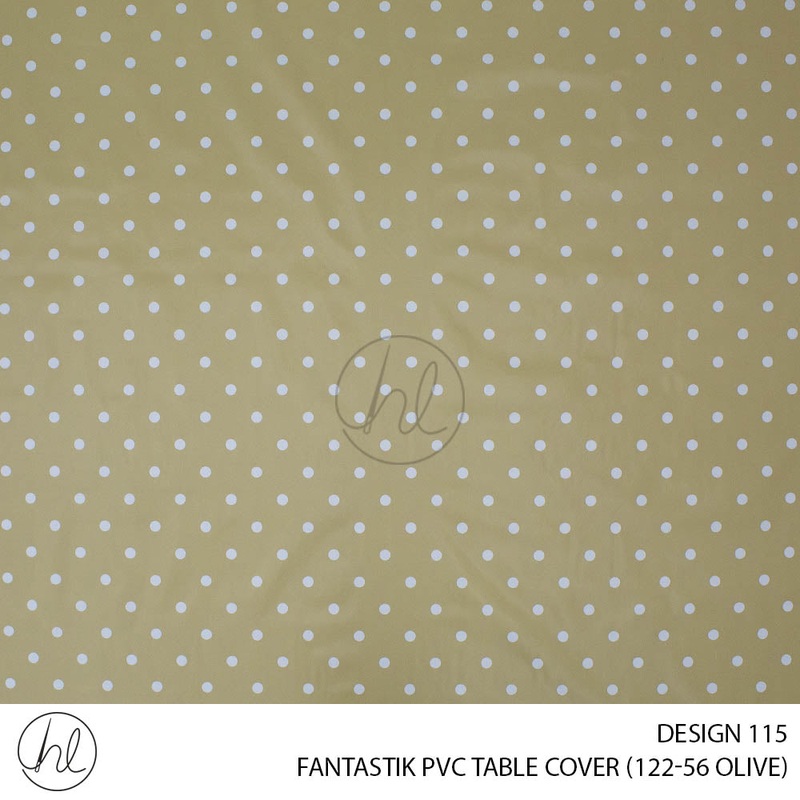 FANTASTIK PVC TABLE COVER DESIGN 115 140CM PER M OLIVE