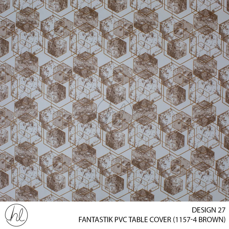 FANTASTIK PVC TABLE COVER DESIGN 27 140CM PER M BROWN
