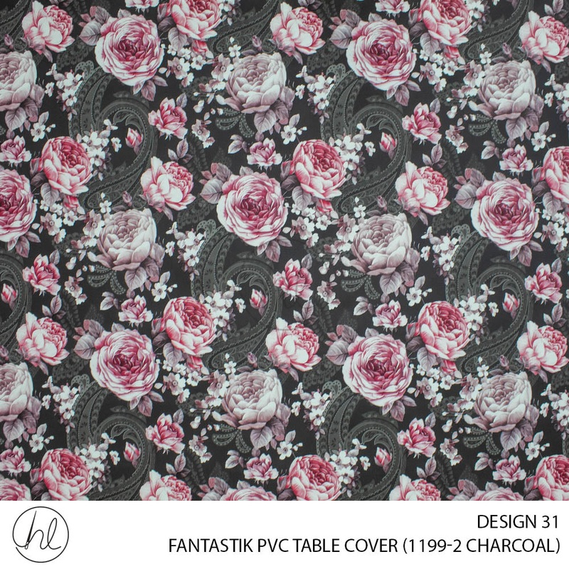 FANTASTIK PVC TABLE COVER DESIGN 31 140CM PER M CHARCOAL
