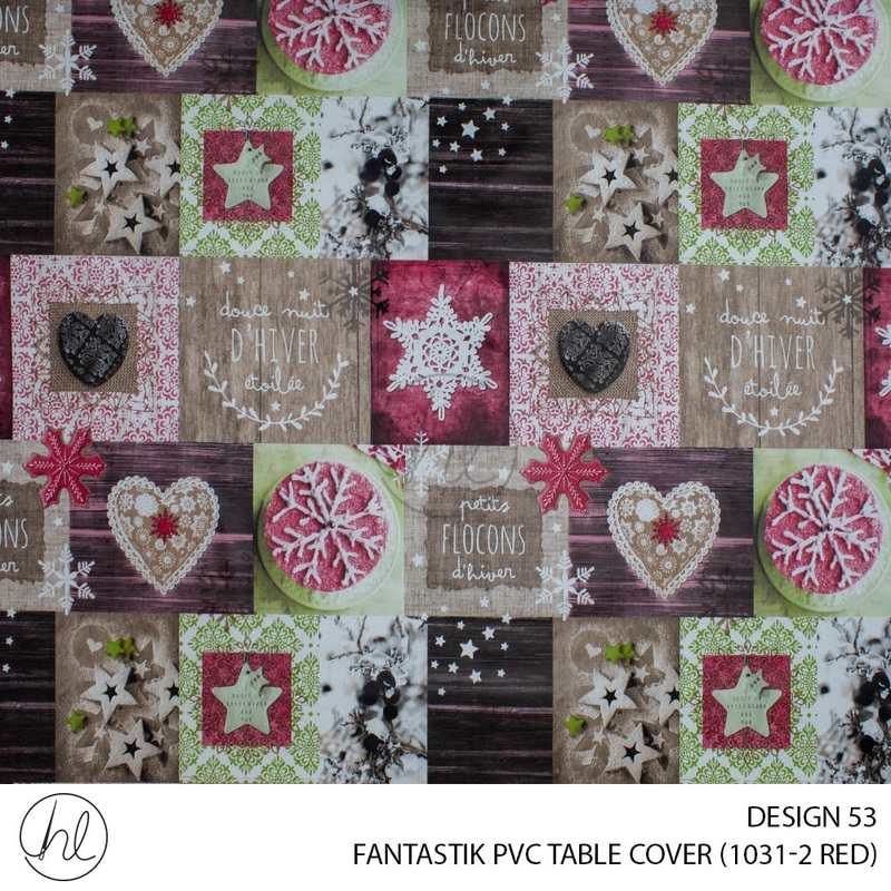 FANTASTIK PVC TABLE COVER DESIGN 53 140CM PER M RED