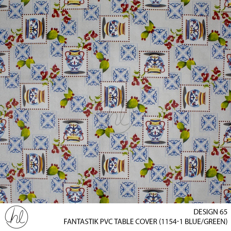 FANTASTIK PVC TABLE COVER DESIGN 65 140CM PER M BLUE/GREEN