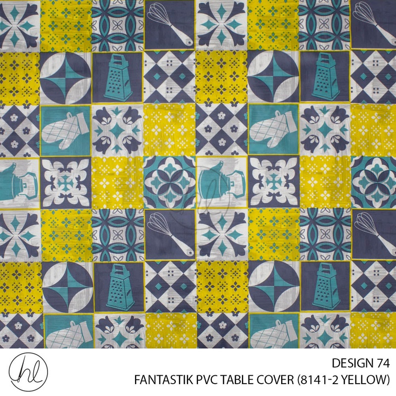 FANTASTIK PVC TABLE COVER DESIGN 74 140CM PER M YELLOW