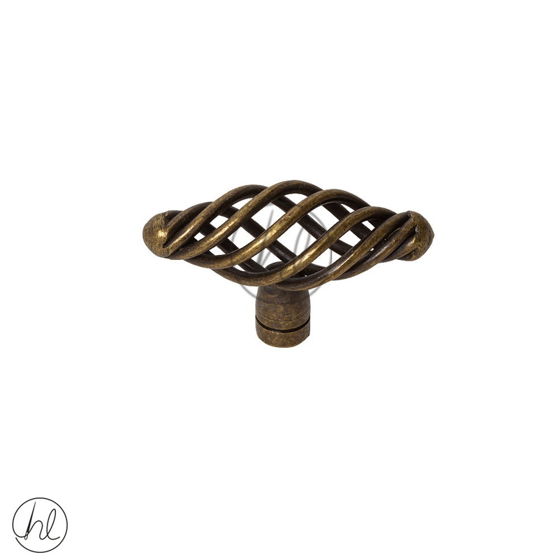 OVAL BIRDCAGE KNOB 922 ANTIQUE BRASS